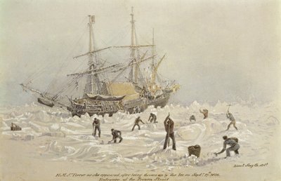 Hendelser på en handelsreise: HMS Terror da hun dukket opp etter å ha blitt kastet opp av isen i Frozen Channel, 27. september 1836 av Lieutenant Smyth