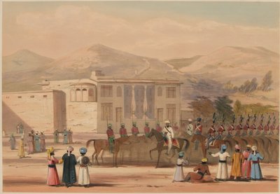 «Shah Soojahs inntreden i Cabool [sic]» av Lieutenant Thomas (after) Wingate