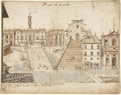 Atten utsikt over Roma: Campidoglio av Lievin Cruyl