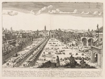 Foro Romano fra "Utsikt over landemerkene i byen Roma" av Lievin Cruyl