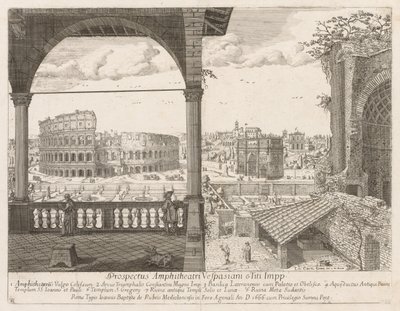 Colosseum of Arco di Costantino fra prospektet til Locurum of the City of Roma, 1666. av Lievin Cruyl