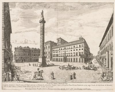 Piazza Colonna, 1666 av Lievin Cruyl