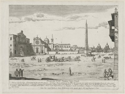 Prospekt for stedene i byen Roma Insign[ium], 1666. av Lievin Cruyl