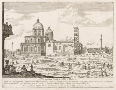 Santa Maria Maggiore fra "Utsikt over landemerkene i byen Roma" av Lievin Cruyl