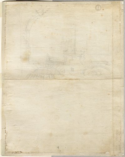 Skisse for San Giovanni in Laterano (verso) av Lievin Cruyl