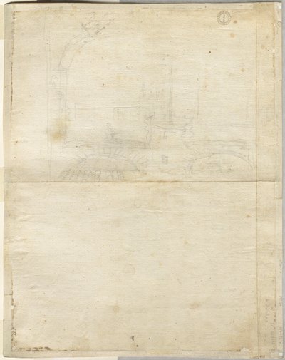 Skisse for San Giovanni i Laterano verso, 1664. av Lievin Cruyl