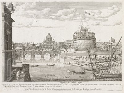 St. Angelo fra Prospectus Lourum Urbis Romae Insignium, 1666 av Lievin Cruyl