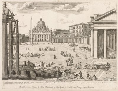 St. Peterskirken fra "Utsikt over landemerkene i byen Roma" av Lievin Cruyl