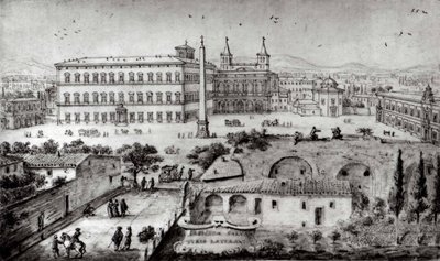 Utsikt over Lateran, Roma, 1672-73. av Lievin Cruyl
