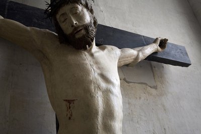 Kristus på korset, detalj (malt tre) av Ligier Richier