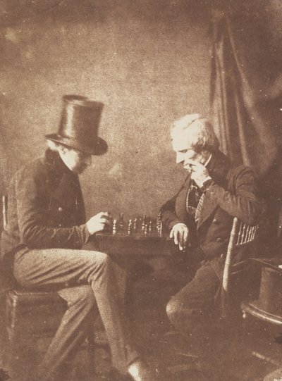 Sjakkspillerne, ca. 1845. av Likely by Antoine François Jean Claudet.