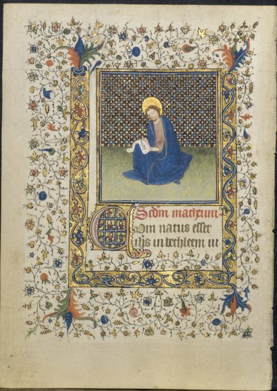 Blad fra en timebok: St. Matteus, ca. 1415-20. av Limbourg Brothers