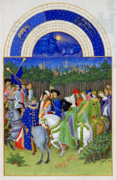 mai The Very Rich Hours of the Duke of Berry, 1412-1416 av Limbourg Brothers