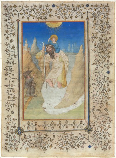 Den hellige Christopher bærer Kristusbarnet av Limbourg Brothers