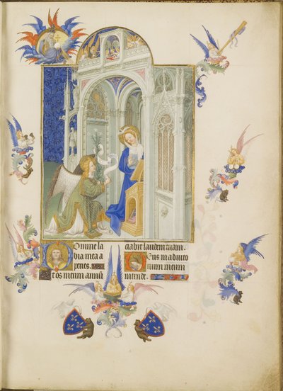 Bebudelsen The Very Rich Hours of the Duke of Berry av Limbourg Brothers