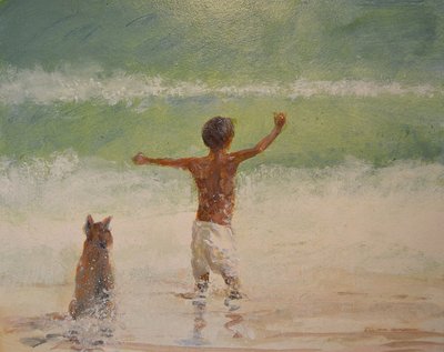 Gutt og badevakt (hund) av Lincoln Seligman