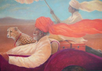 Maharaja, gutt med paraply + gepard av Lincoln Seligman