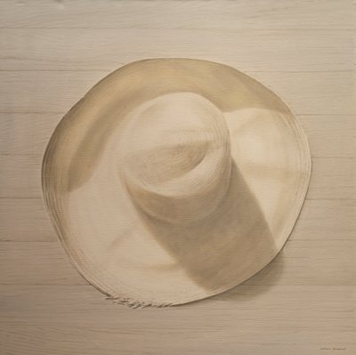 Reiselatt på støvete bord, 2010 (akryl på lerret) av Lincoln Seligman
