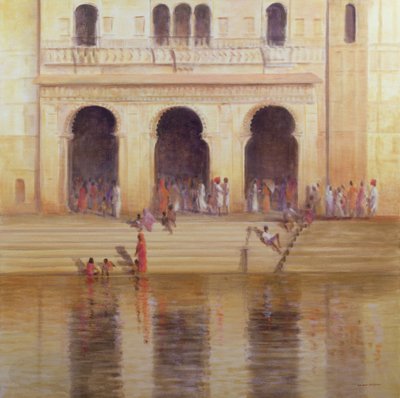 Udaipur Steps (olje på lerret) av Lincoln Seligman