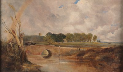 A Rainbow - Utsikt over Stour, ca. 1845. av Lionel Constable