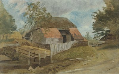 Old Barn, ca. 1855 (olje på panel) av Lionel Constable