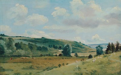 Sommerlandskap nær Dedham, mellom 1849 og 1855. av Lionel Constable