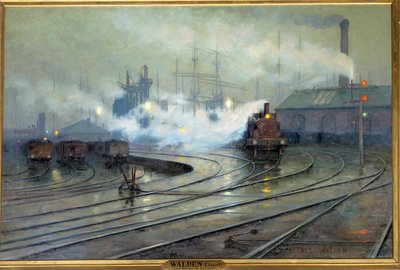 Utsikt over Cardiff Docks-maleri av Lionel Walden (1861-1933) 1894 Søn. 1,27x1,93 m. Paris, Musee d'Orsay - Utsikt over Cardiff Docks. Maleri av Lionel Walden (1861-1933) av Lionel Walden