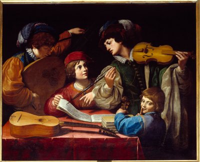 Et konsertmaleri av Leonello Spada (1576-1622) 1615 ca. Sol. 1,43x1,72 m av Lionello Spada