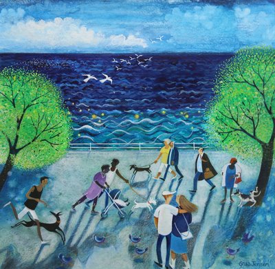 By The Sea, 2021, (akryl på papir) av Lisa Graa Jensen