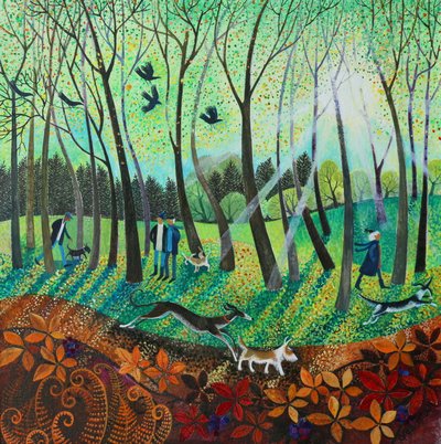 Morning Rays, 2016, (akrylblekk på papir) av Lisa Graa Jensen