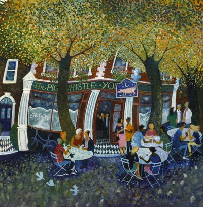 Pig and Whistle, 2011, (akryl på papir) av Lisa Graa Jensen