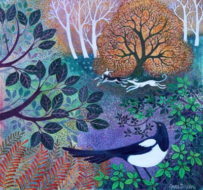 Watchful Eye,2021,(akryl på lin) av Lisa Graa Jensen