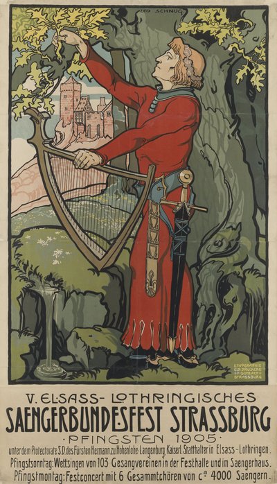 Saengerbundesfest sangerfestival Strasbourg, 1905. av Léo Schnug