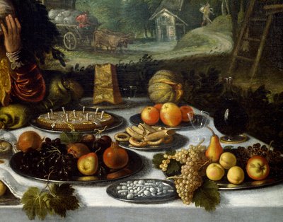 Gedeckter Tisch, Detail aus Eitelkeit des Reichtums von Lodewijk Toeput