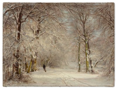 En snødekt sti om vinteren (olje på lerret) av Lodewijk Frederik Hendrik (1850 1936) Apol