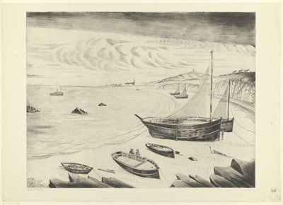 Acht afgemeerde schepen op een strand Les Vaisseux (original title)   1379133   no       norwegian Successfully Translated  Original: Paeonia, hand coloured engraving. Translat: Paeonia, hand coloured engraving. 1137940 no norwegian Successfully Translated av Lodewijk Schelfhout (signed by artist)