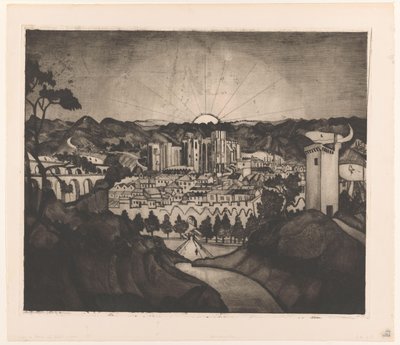 Avignon (original tittel) av Lodewijk Schelfhout (signed by artist)