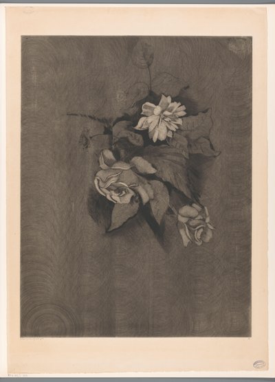 Blomsteroppsats med roser Les Roses (original tittel) av Lodewijk Schelfhout (signed by artist)