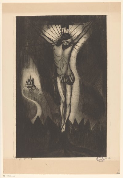 Kristus på korset Le Christ II (original tittel) av Lodewijk Schelfhout (signed by artist)