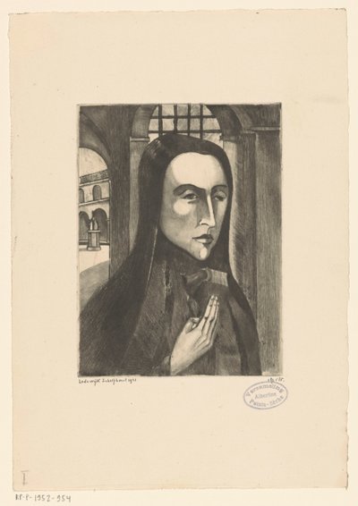 korsikansk kvinne Femme Corse (original tittel) av Lodewijk Schelfhout (signed by artist)