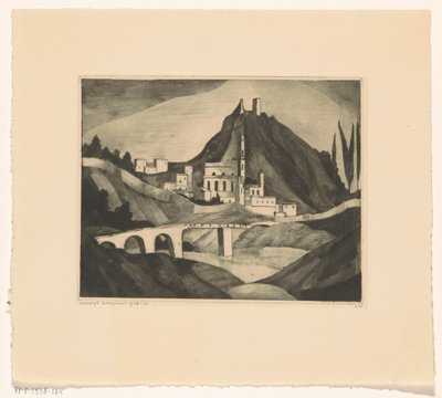 Corte I (original tittel) av Lodewijk Schelfhout (signed by artist)