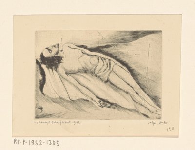Dode Christus Le Christ mort (original tittel) av Lodewijk Schelfhout (signed by artist)