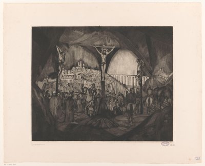 Golgata I (original tittel) av Lodewijk Schelfhout (signed by artist)