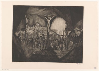 Golgata I (original tittel) av Lodewijk Schelfhout (signed by artist)