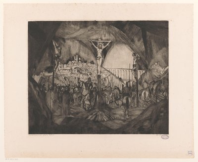 Golgata I (original tittel på objekt) av Lodewijk Schelfhout (signed by artist)