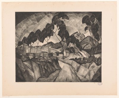 Kupert landskap i Provence La Provence (original tittel på objekt) av Lodewijk Schelfhout (signed by artist)