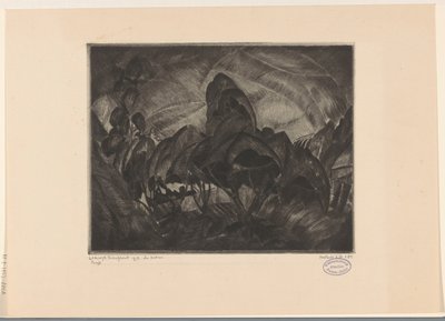 Kupert landskap med trær Les Arbres (original tittel på objekt) av Lodewijk Schelfhout (signed by artist)