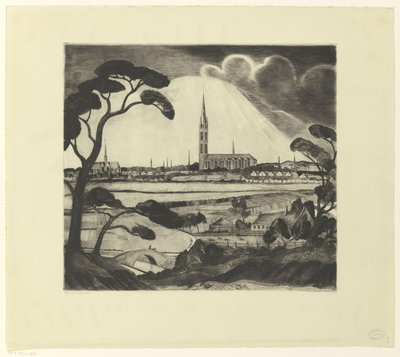 Hilversum og omegn Hilversum (original tittel) av Lodewijk Schelfhout (signed by artist)