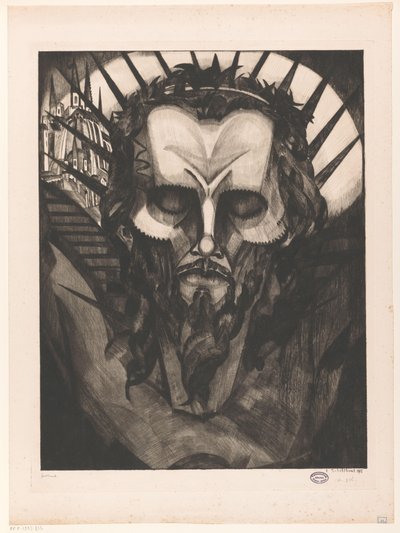Kristi hode Tête de Christ I (original tittel) av Lodewijk Schelfhout (signed by artist)