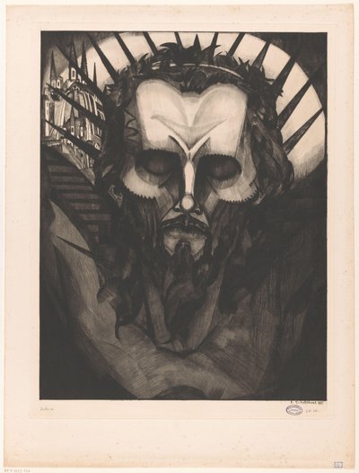 Kristi hode Tête de Christ I (original tittel) av Lodewijk Schelfhout (signed by artist)